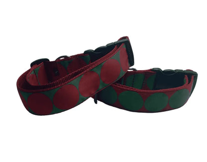 Christmas Dot Dog Collars (1.5" wide).