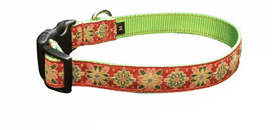 Christmas Floral Dog Collars or Leads (1" wide).