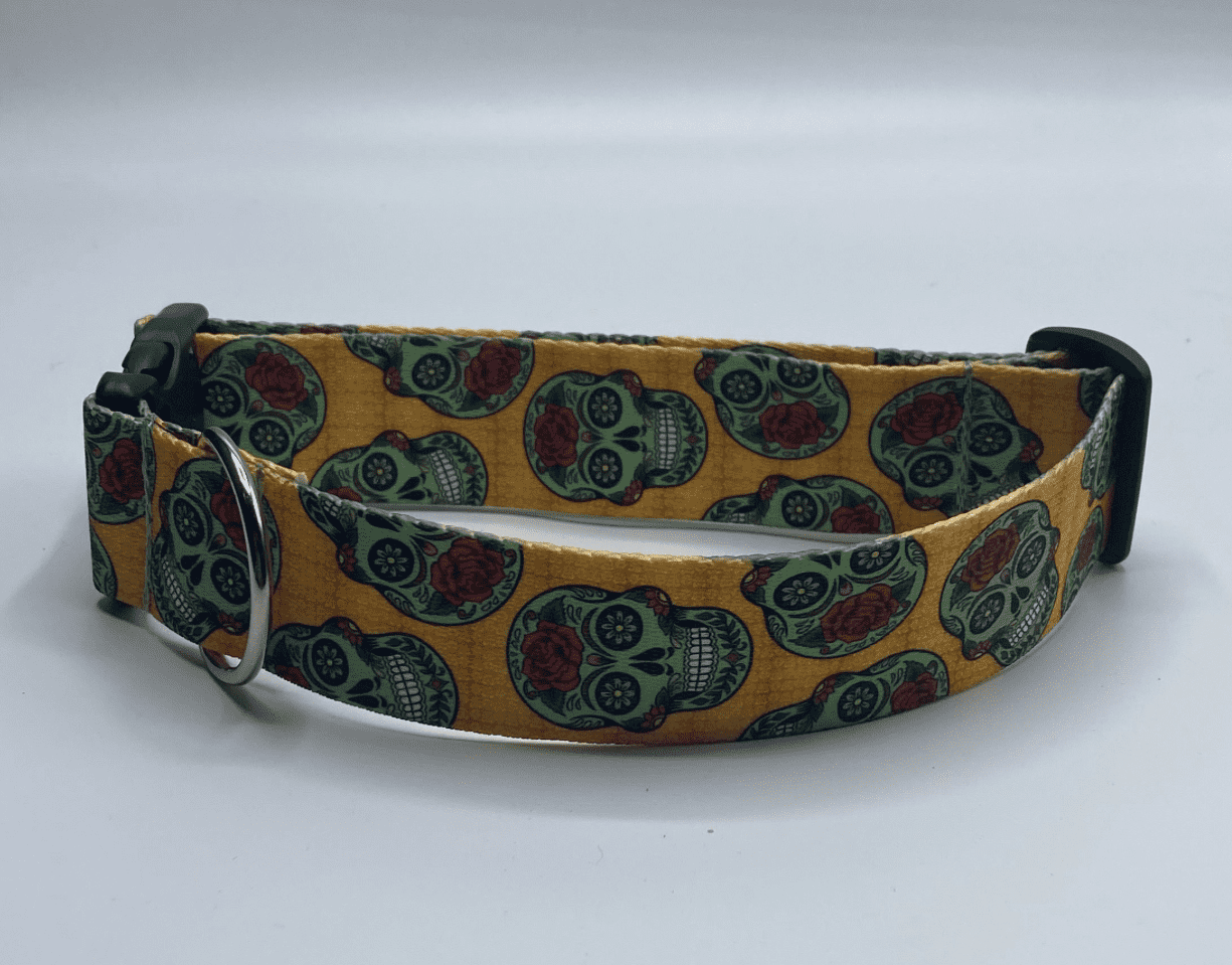 Day of The Dead Dog Collar (1.5" Wide).