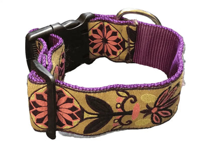 Floral Mosaic Collar Dog Collar (1.5" Wide).
