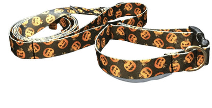 Fright Night Pumpkin Patch Dog Collar & Leads (1" Wide).