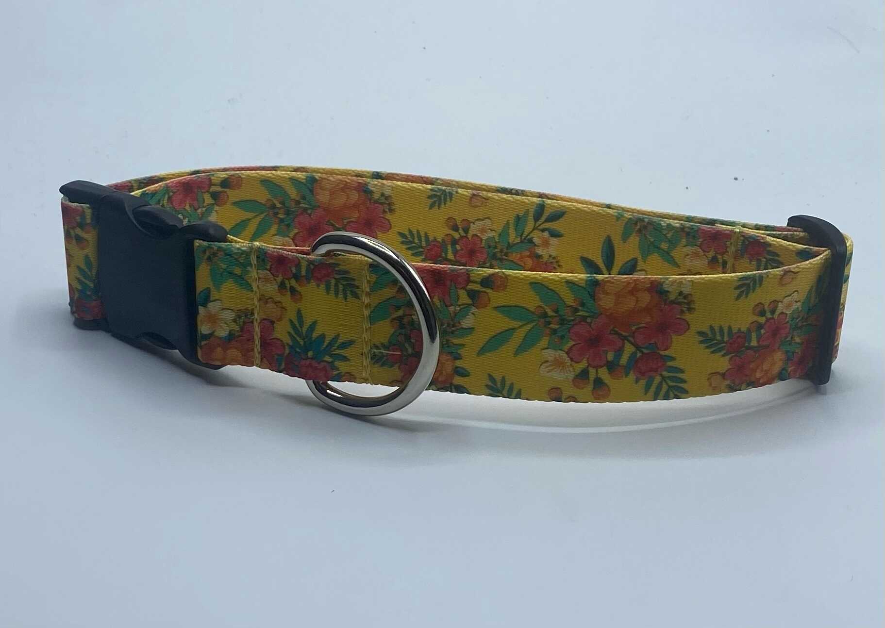 Hibiscus Bouquet Dog Collar (1.5" Wide).