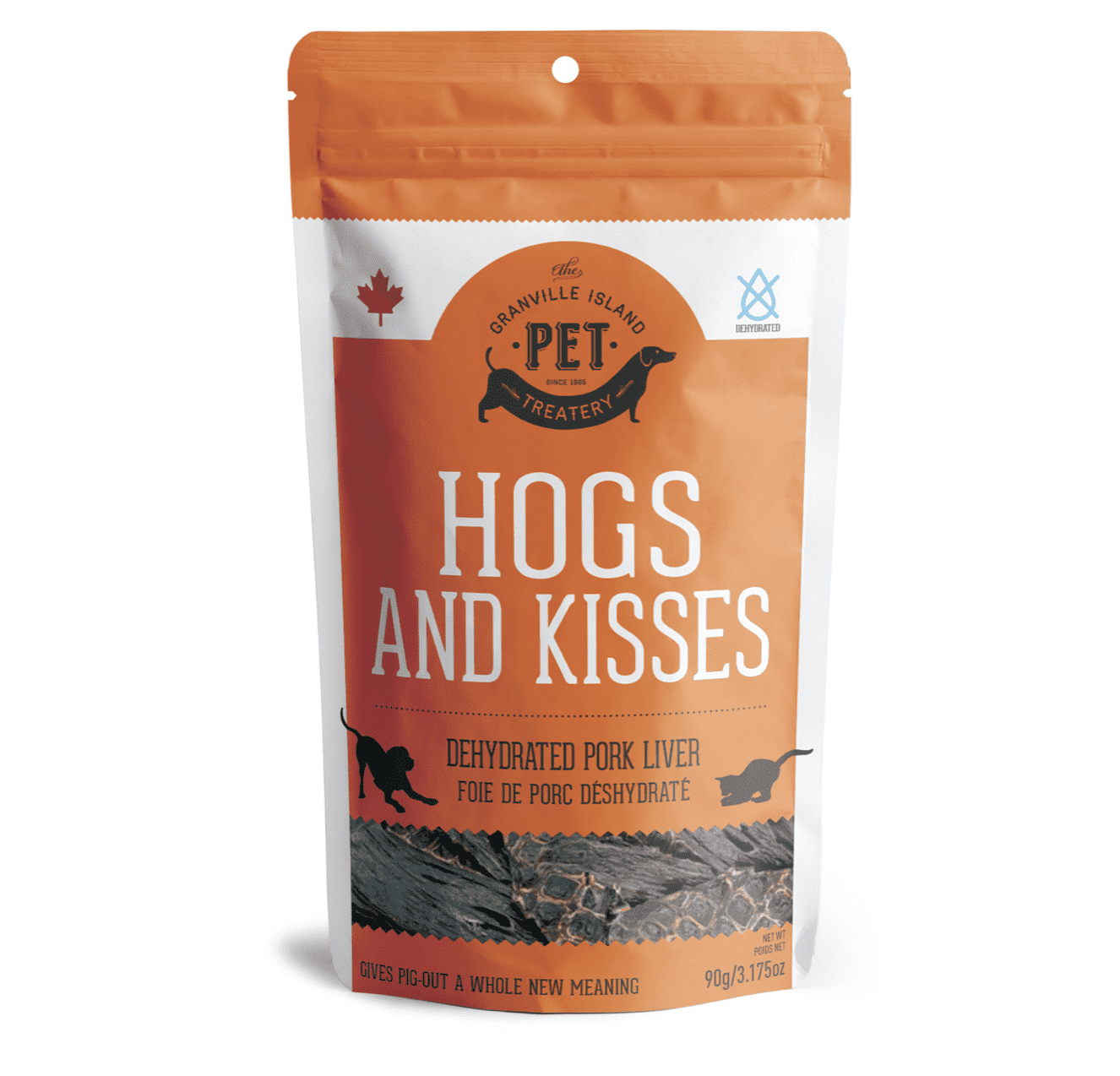 Hogs and Kisses Dehydrated Pork Liver Dog Treats.