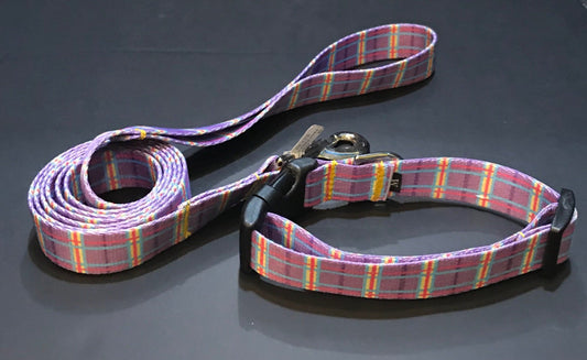Purple Easter Basket Argyle Dog Collar or Lead.