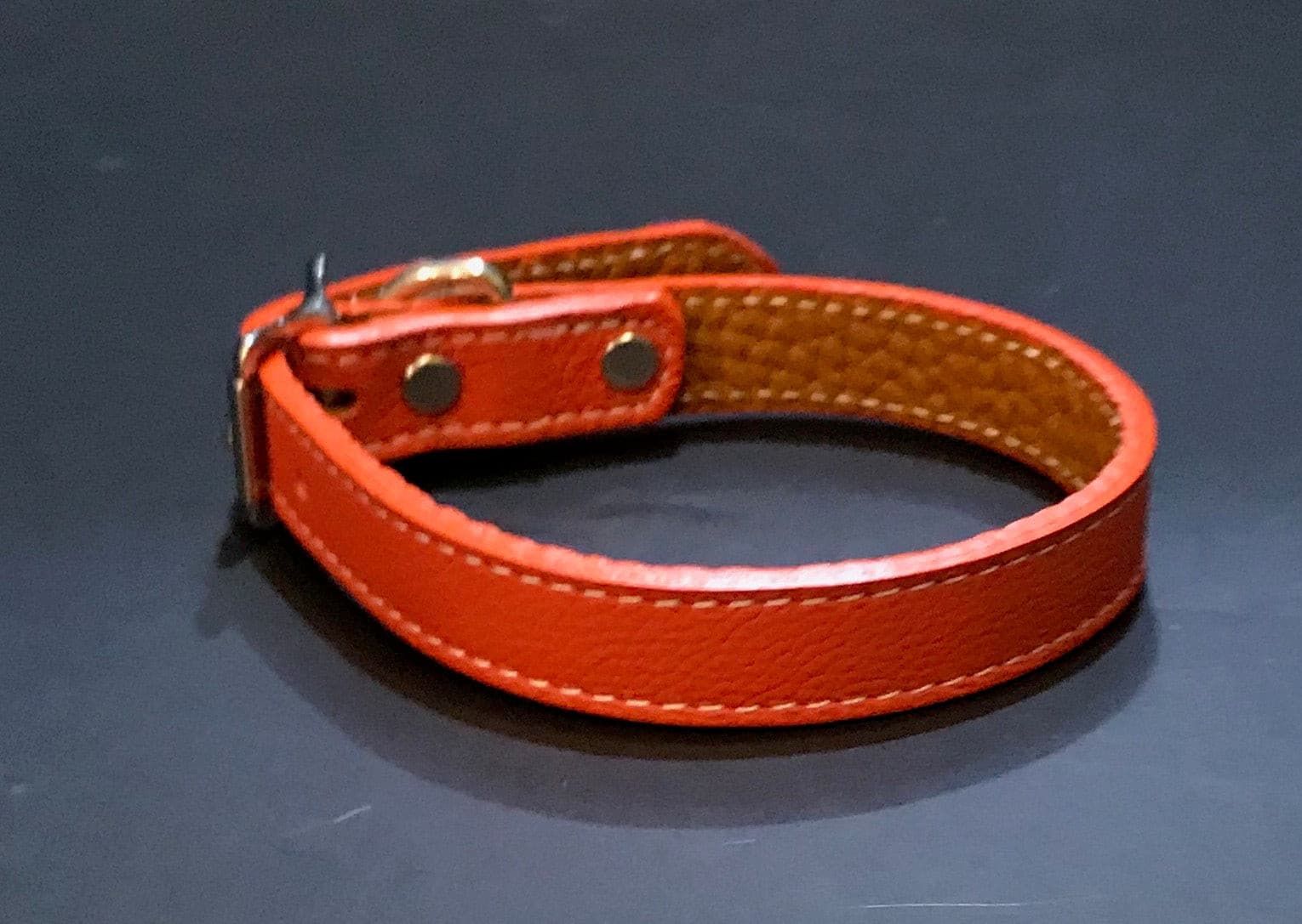 Orange Tuscan Leather Collar.