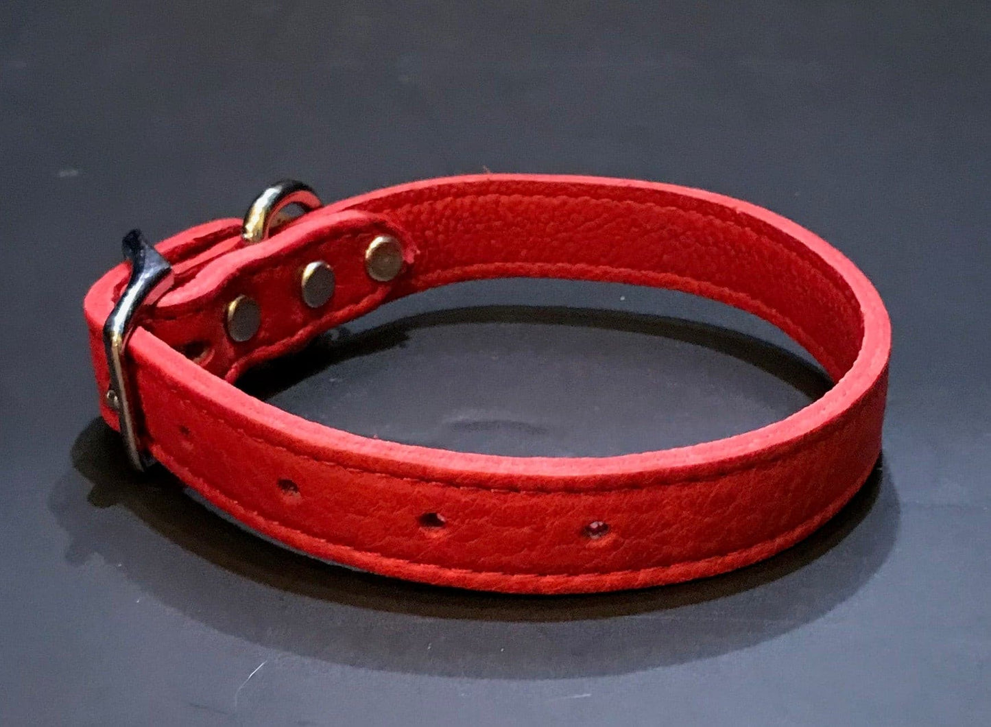 Red Soft Leather Collar.