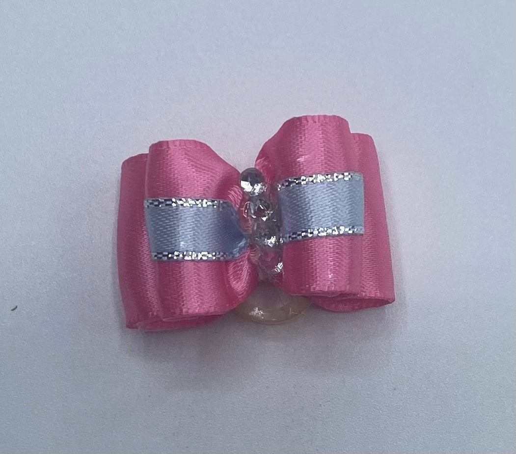 Pink dog hair bows cheap