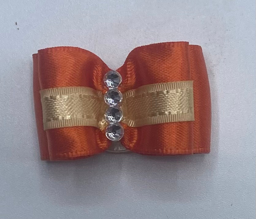 Orange Fancy Dog Hair Bows.