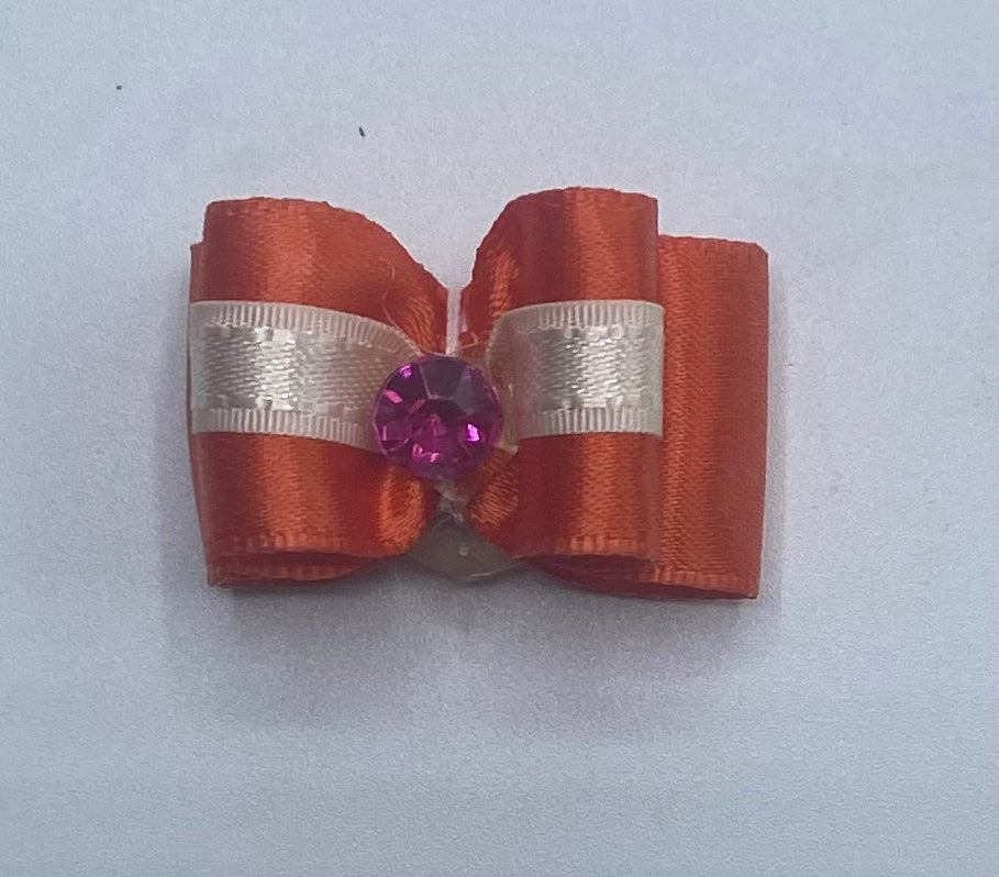 Orange Fancy Dog Hair Bows.