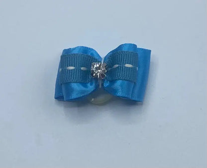 Blue Fancy Dog Hair Bows.