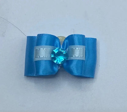 Blue Fancy Dog Hair Bows.