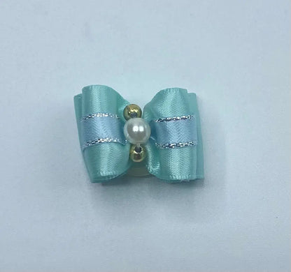 Blue Fancy Dog Hair Bows.