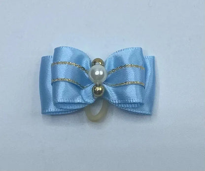 Blue Fancy Dog Hair Bows.