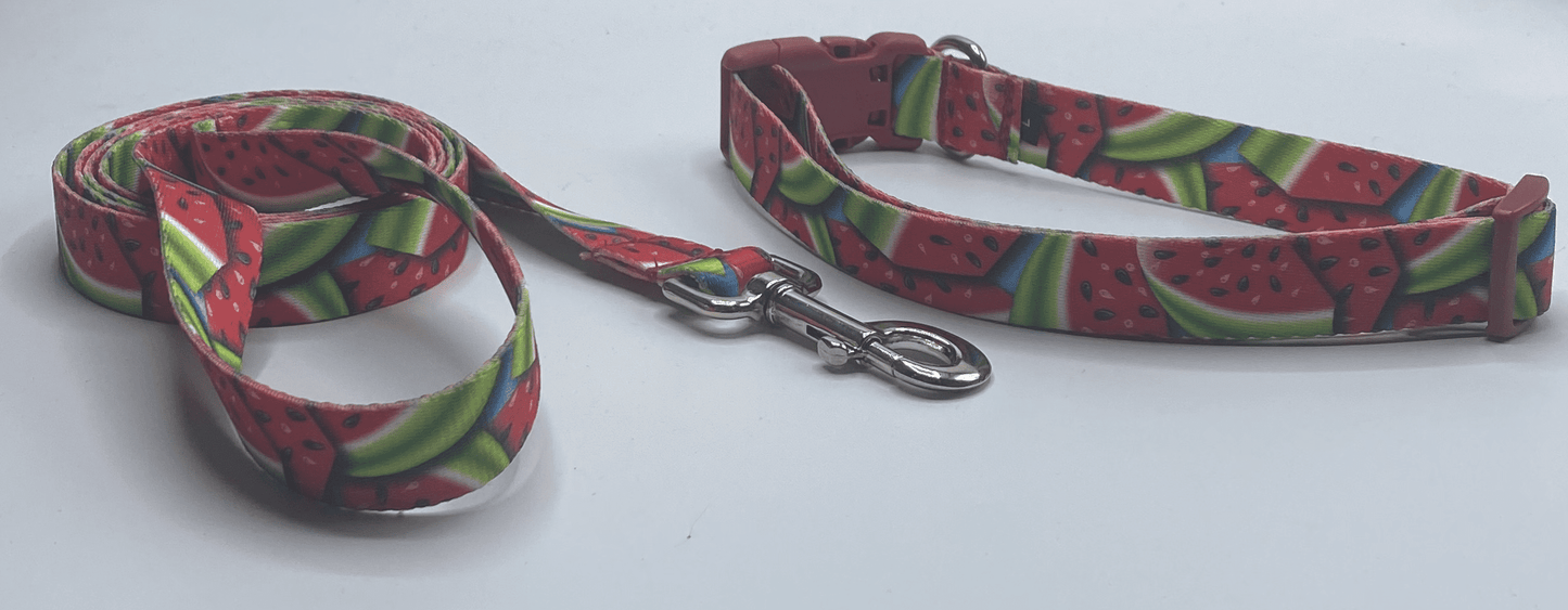 Jazzy Watermelon Dog Collars or leads (5/8" wide).