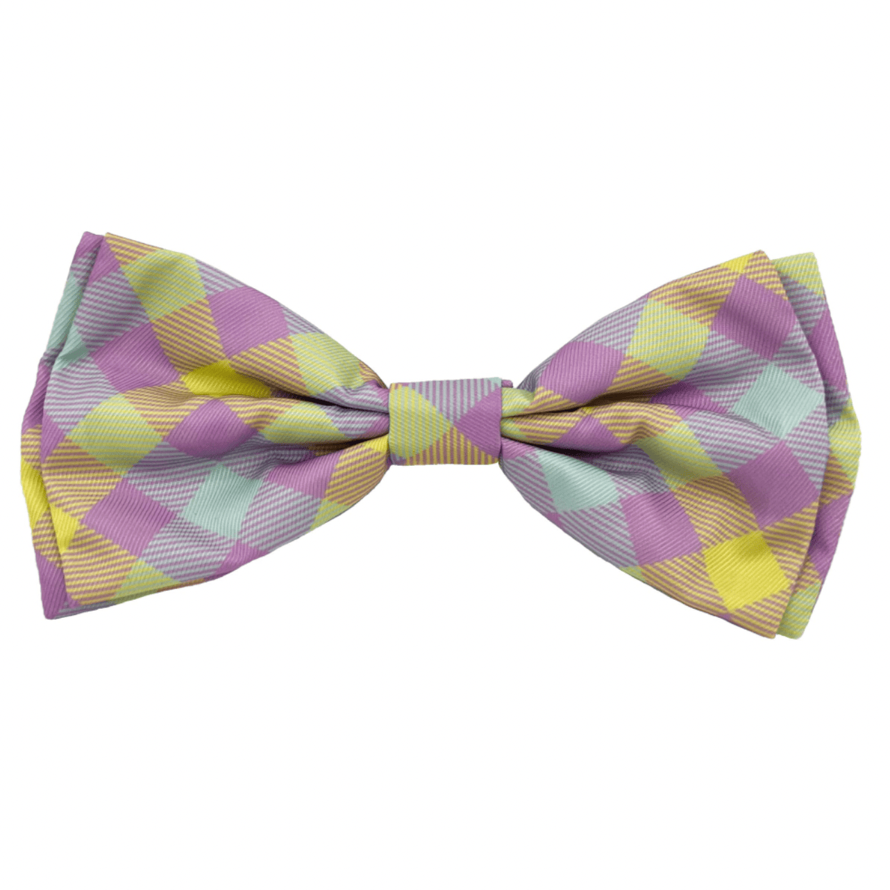 Lavender Lemon Check Bow Tie.