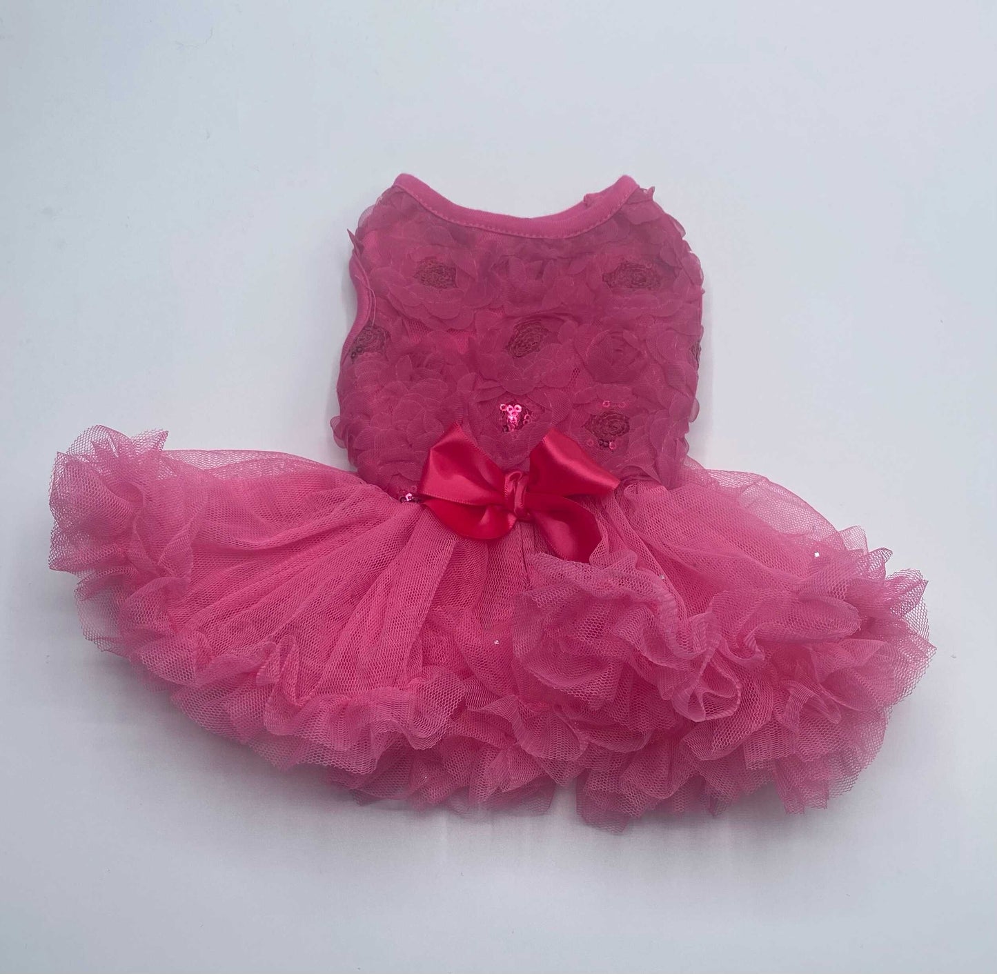 Hot Pink Flower Petti Dog Dress.
