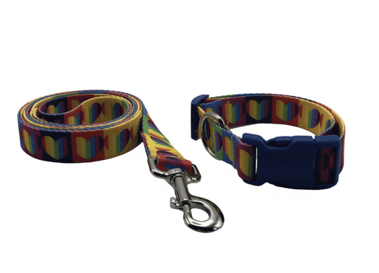 Pride Harts Dog Collars & Leads (1" Wide).