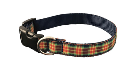 Red Mainly Madras Dog Collars or Leads (1" Wide).