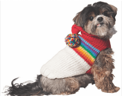 Vintage Ski Hoodie Dog Sweater.