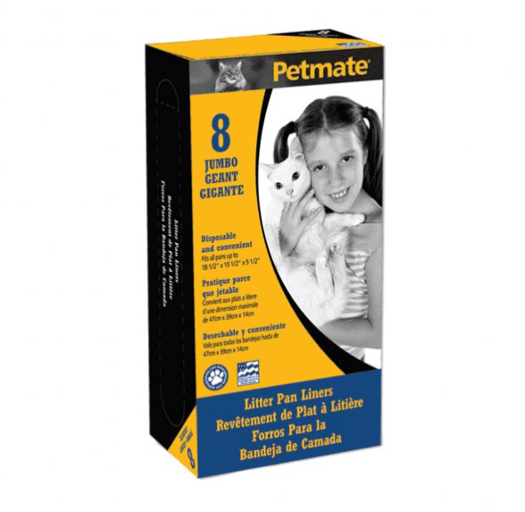 Petmate® Litter Pan Liners Clear Color 8 Count Jumbo.