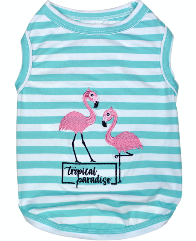 Flamingos Dog T-Shirt.