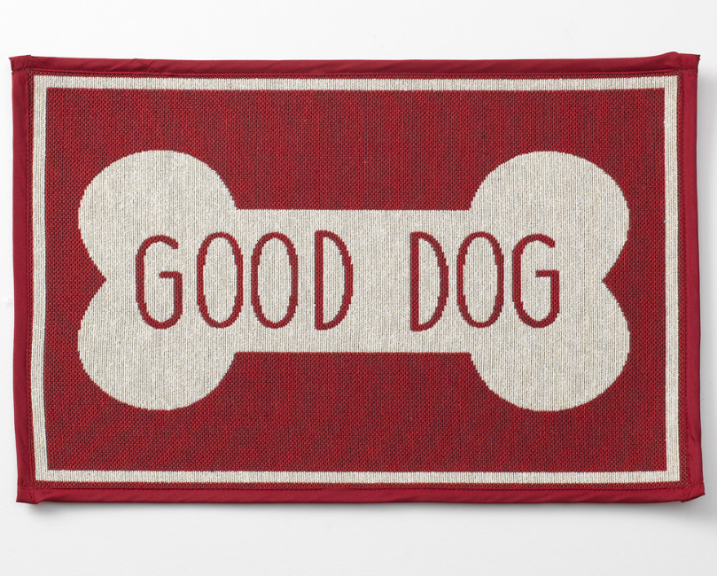 Good Dog Bone, Red Tapestry Placemat.