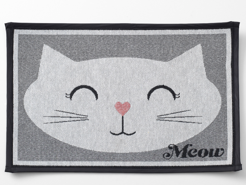 Sleepy Kitty, Gray Tapestry Placemat.
