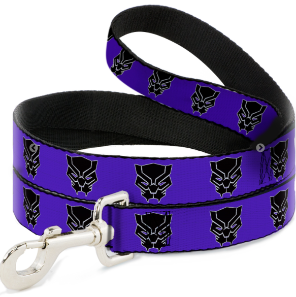 Dog Leash - Black Panther Avengers Icon Purple/White/Black.