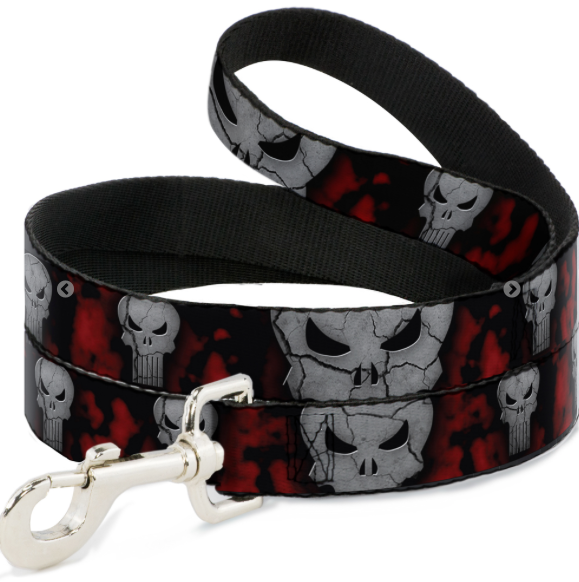 Dog Leash - Stone Punisher Logo4 Scattered Black/Red/Gray.