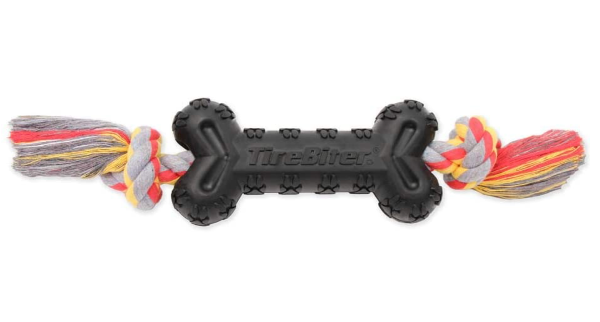 Mammoth TireBiterII Rubber Dog Toys - Natural Rubber Dog.