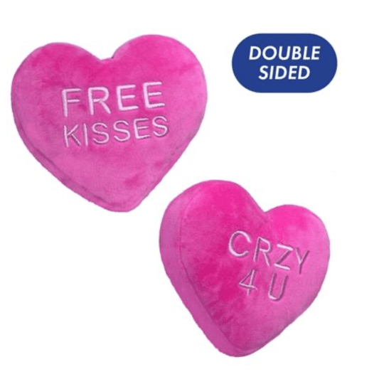 Free Kisses Heart Dog Toy (Double Sided).