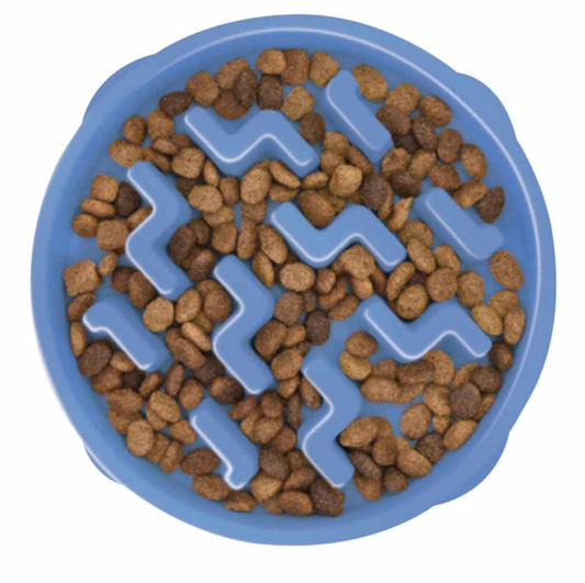 Dog Fun Feeder Slo Bowl Blue Large