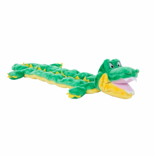 Squeaker Matz Plush Gator Dog Toy (L).