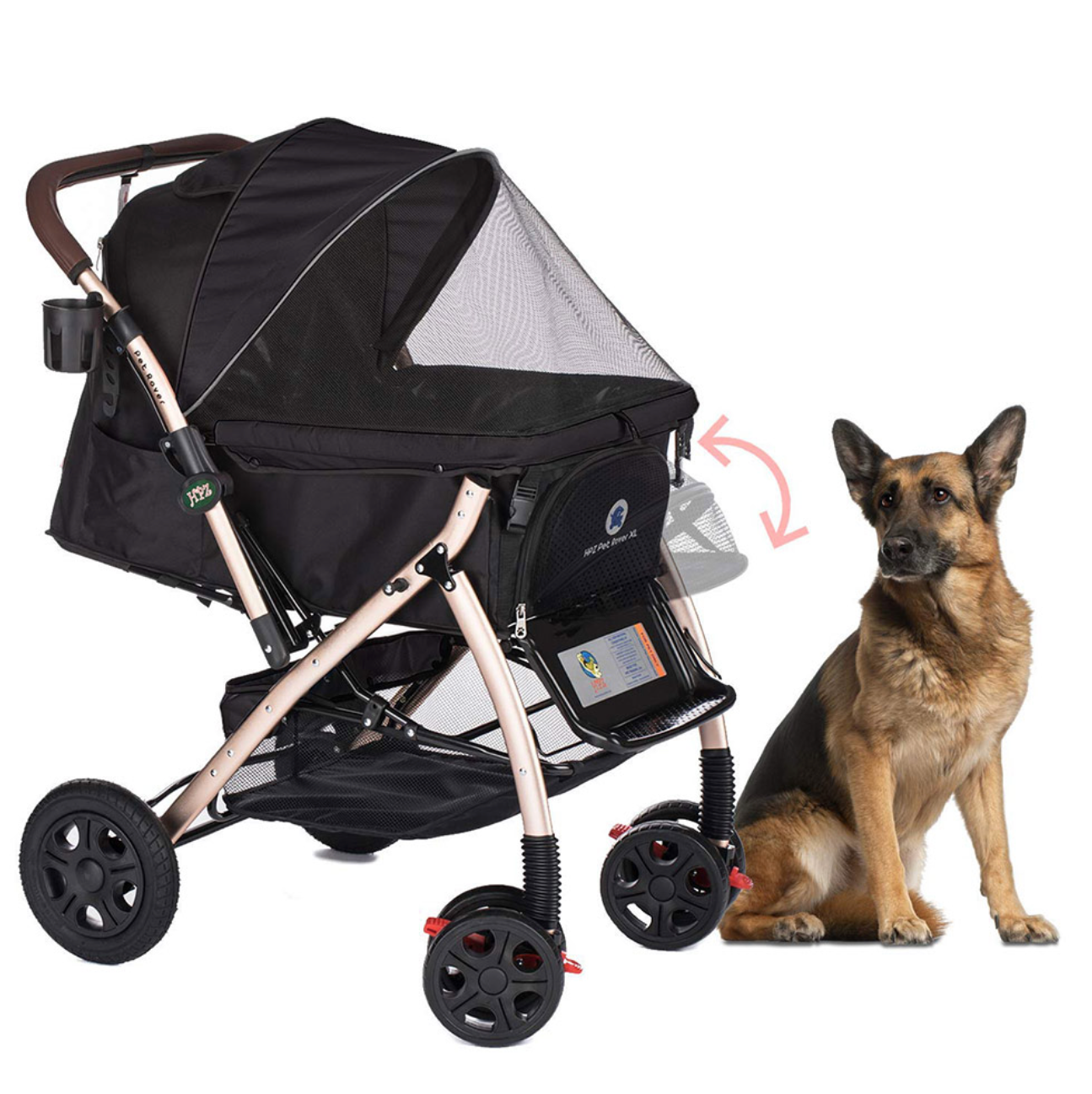 Pet Rover XL Stroller - Black.