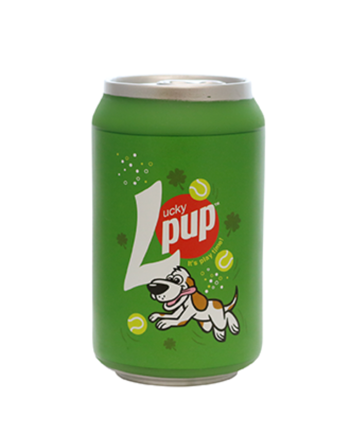 Silly Squeakers Soda Can : Lucky Pup Dog Toy.