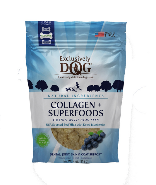 Collagen + Superfood Chews with Benefits - Blueberry Dog Treat