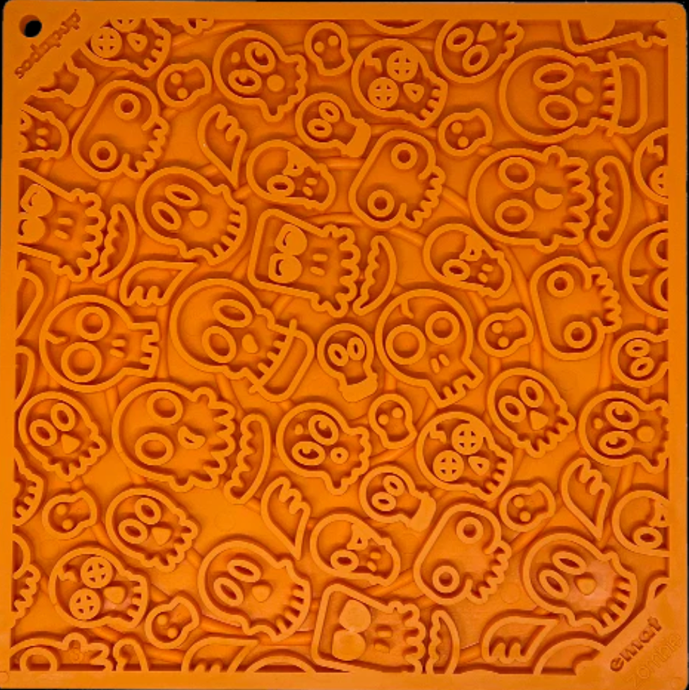 Zombie Design Emat Enrichment Licking Mat - Orange.