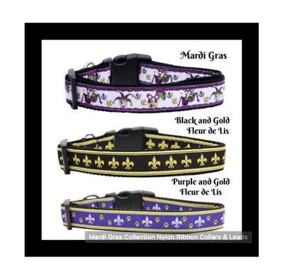 Mardi Gras Collection Nylon Ribbon Collars & Leads.