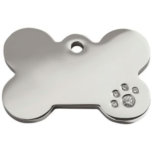 Diamante Bone Pet ID Dog Tags.