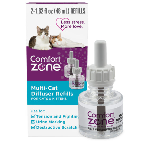 Comfort Zone Multicat Calming Diffuser Refill, 48 ml-2 Pack, 60 Day Use 1ea/2 pk.
