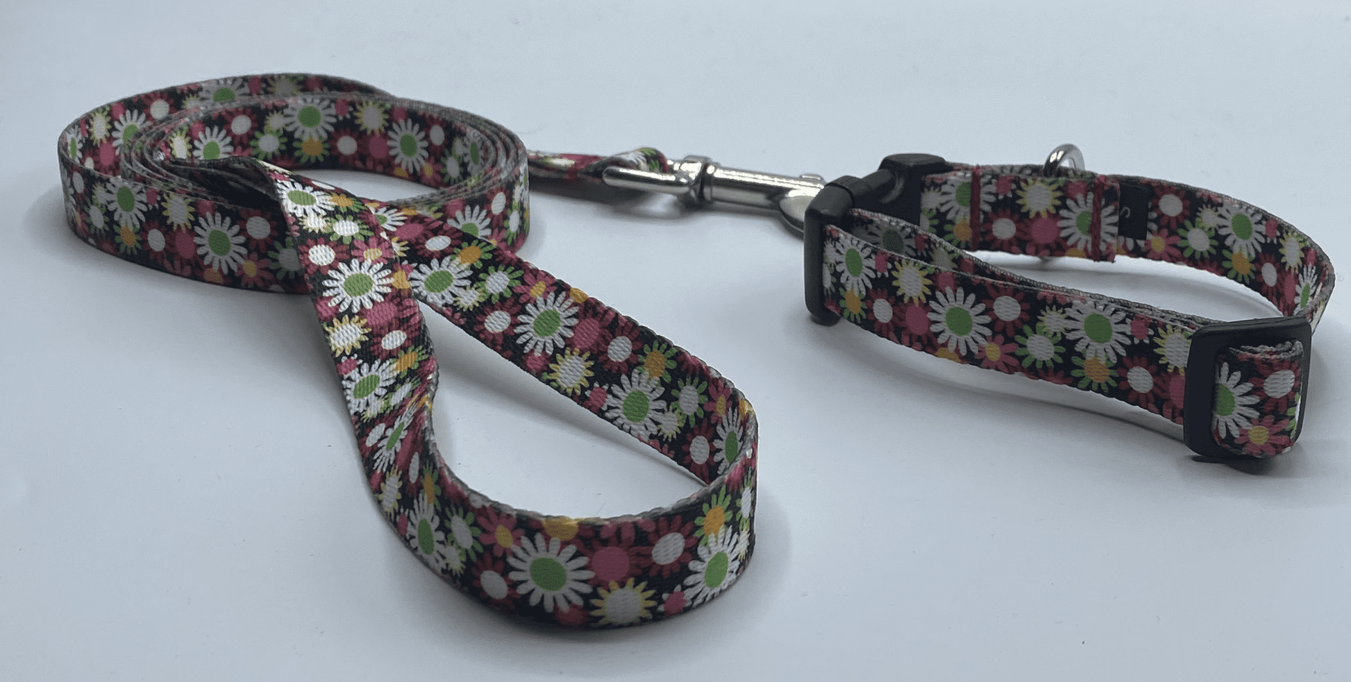 Flower Pop Dog Collars or leads (5/8" wide).