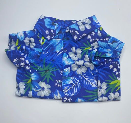 Hawaii Print Shirt (Ocean Blue).