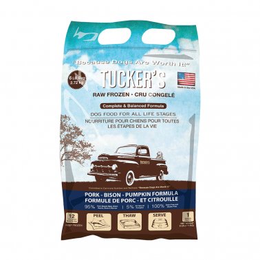 Tuckers® Raw Frozen Dog Food Pork-Bison-Pumpkin Formula.