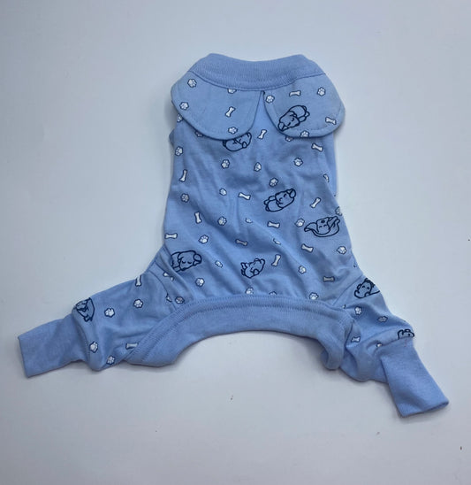 Light Blue Onesie w/Bones & Paws.