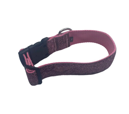 Pink Glitter Ribbon Nylon Collars (1.5" Wide).