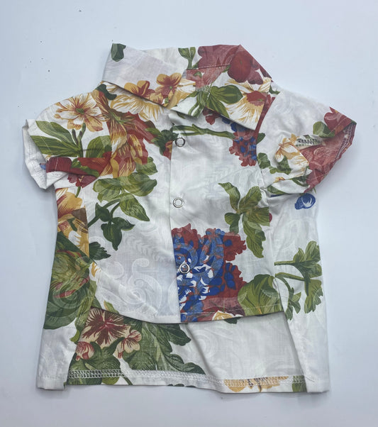 Hawaii Print Shirt (White floral Print).