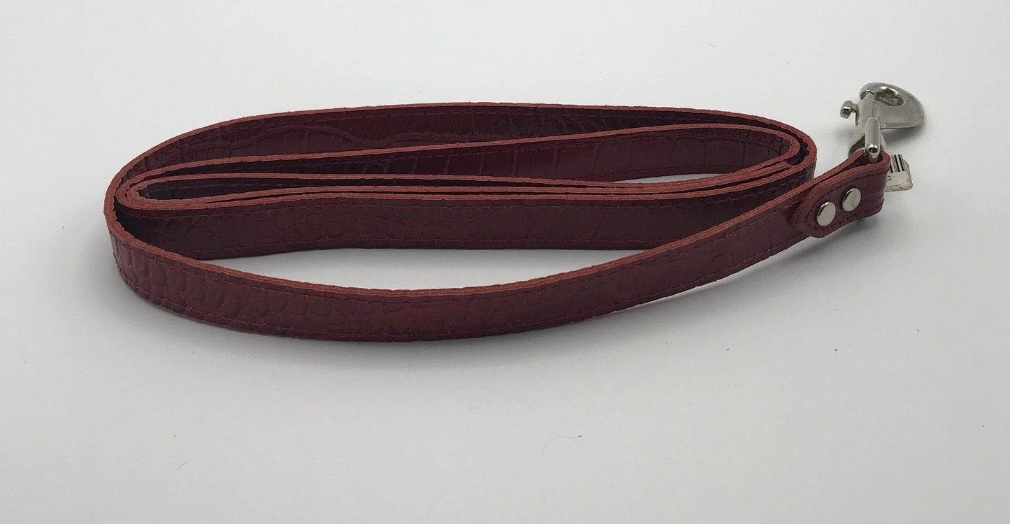 Red Croc Leather Lead 4' x 3/4".