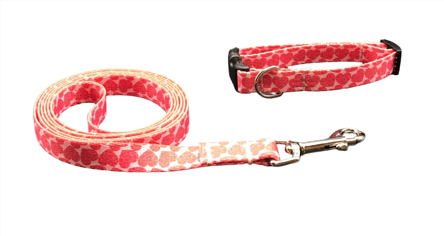 Hearts, Hearts & More Hearts Dog Collars or Leads.