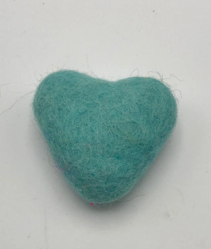 Felted Heart Cat Toy.