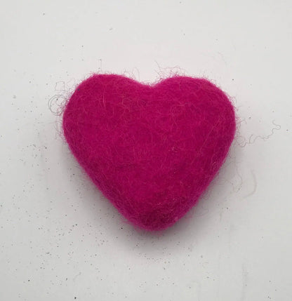 Felted Heart Cat Toy.
